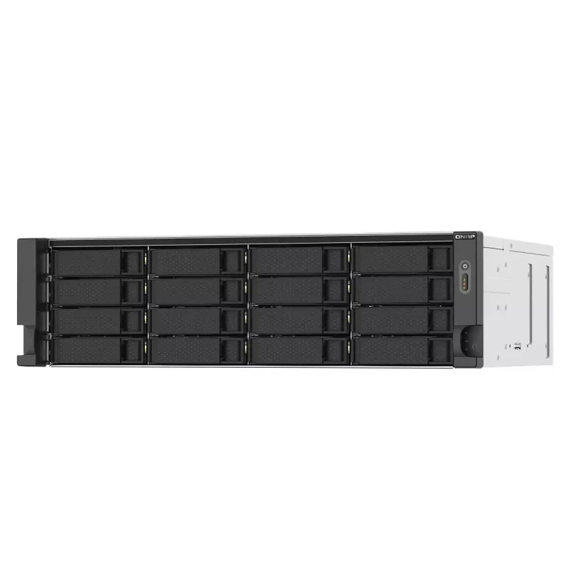 QNAP TS-1673AU-RP-16G Servidor NAS/Storage Rack (3U) Ryzen Embedded V1500B 16 GB DDR4 0 TB QNAP QTS Negro, Gris