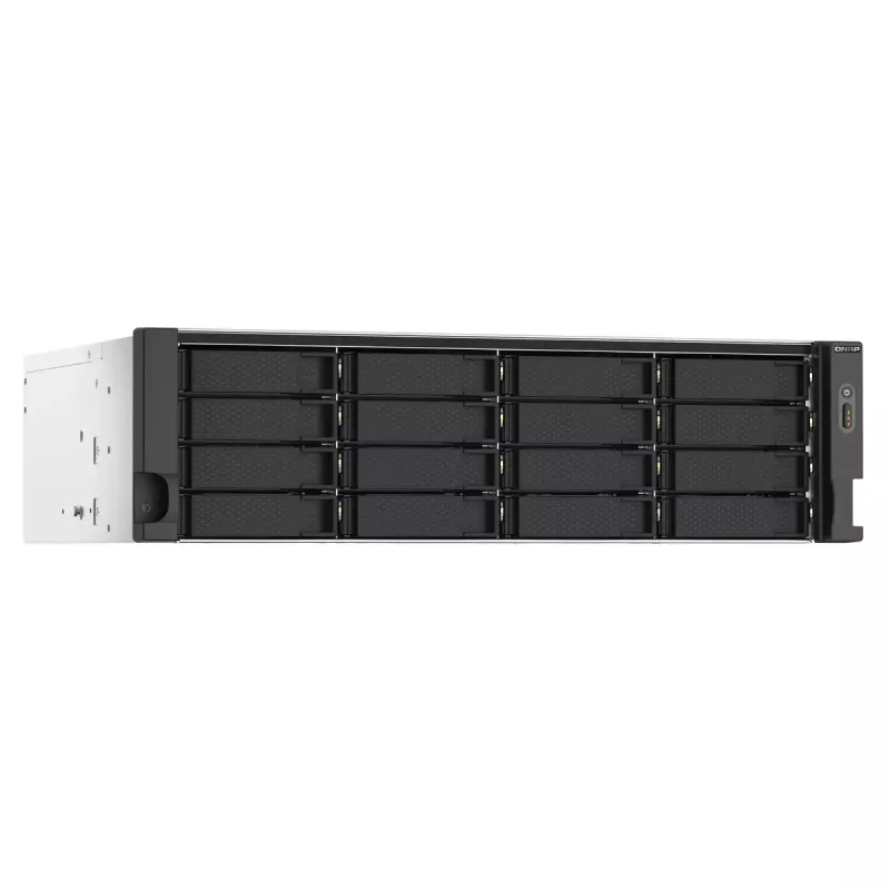 QNAP TS-1673AU-RP-16G Servidor NAS/Storage Rack (3U) Ryzen Embedded V1500B 16 GB DDR4 0 TB QNAP QTS Negro, Gris