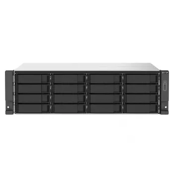 QNAP TS-1673AU-RP-16G Servidor NAS/Storage Rack (3U) Ryzen Embedded V1500B 16 GB DDR4 0 TB QNAP QTS Negro, Gris