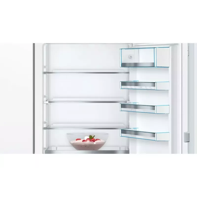 Combinación frigorífico-congelador integrable Bosch Serie 6 KIS87AFE0, 272 L total, 209 L frigorífico, 63 L congelador abajo, blanco, puerta reversible
