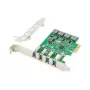 DIGITUS Tarjeta de expansión USB PCIe USB 3.0, 4 puertos A/H, chipset: VL805, autoalimentada