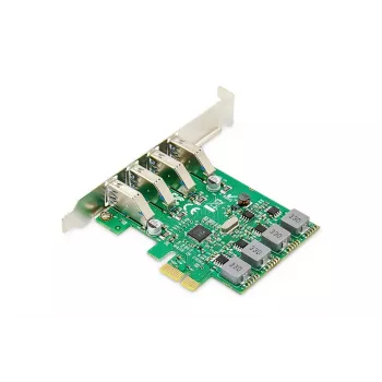 DIGITUS Tarjeta de expansión USB PCIe USB 3.0, 4 puertos A/H, chipset: VL805, autoalimentada