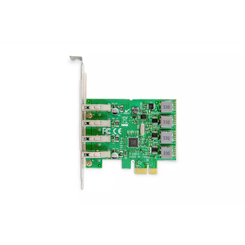 DIGITUS Tarjeta de expansión USB PCIe USB 3.0, 4 puertos A/H, chipset: VL805, autoalimentada