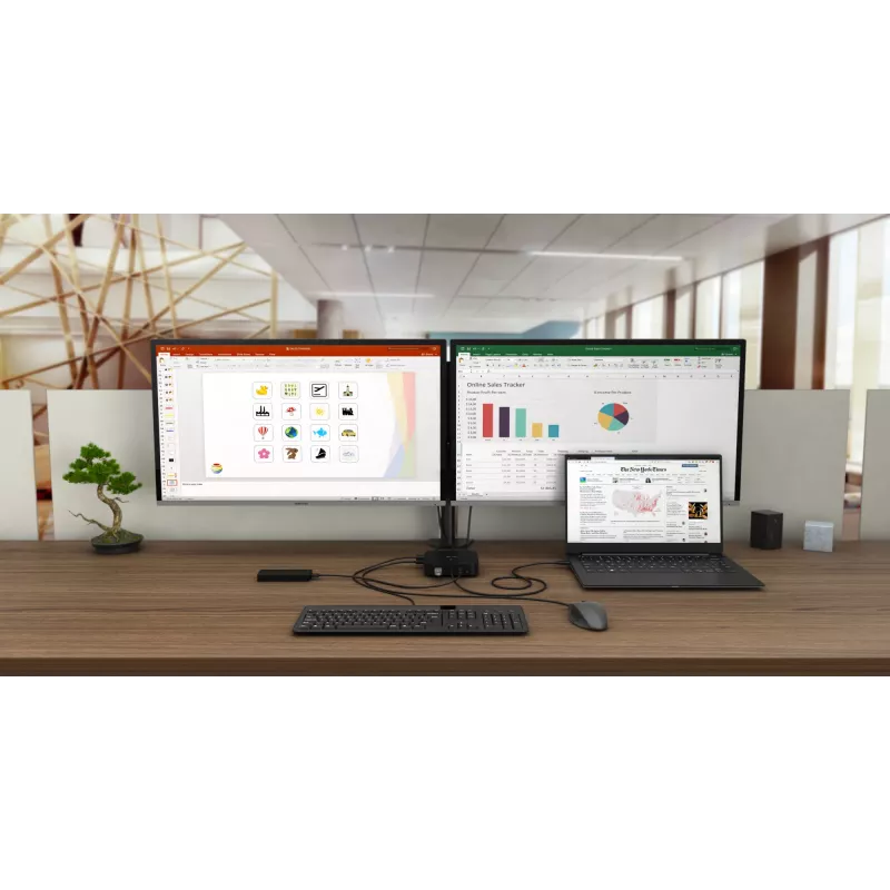 i-tec USB-C Dual Display Docking Station con Power Delivery 100 W + Cargador universal 100 W