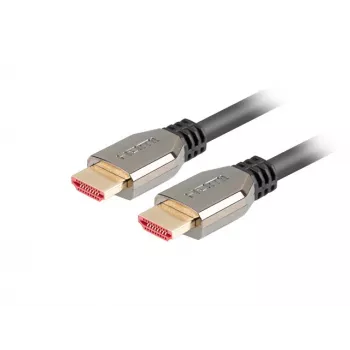Cable HDMI LANBERG CA-HDMI-30CU-0018-BK — HDMI 2.1, 1,8 m, 48 Gbit/s, 7680×4320, 240 Hz, ARC, compatibilidad eARC/Ethernet