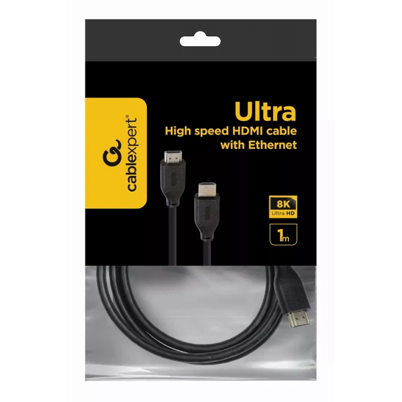 Cable HDMI Gembird CC-HDMI8K-1M — 1 m, HDMI Type-A a Type-A, HDMI 2.1, 48 Gbit/s, negro