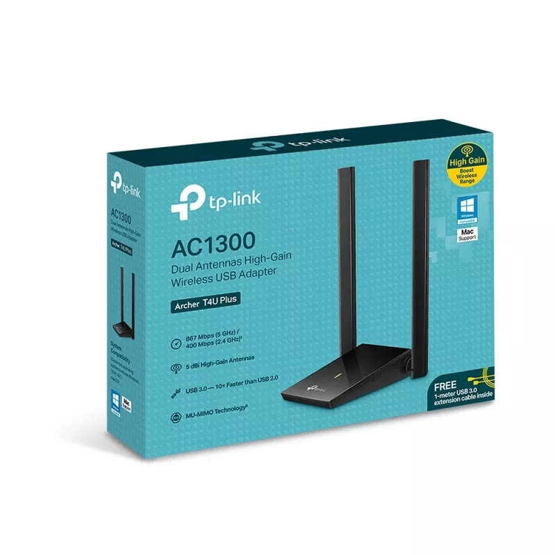 Adaptador inalámbrico TP-Link Archer T4U Plus Dual-band Wi-Fi 5