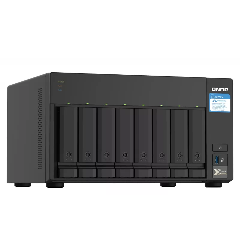 QNAP TS-832PX NAS Torre Annapurna Labs AL324 4 GB DDR4 0 TB QNAP Turbo System aluminio, negro