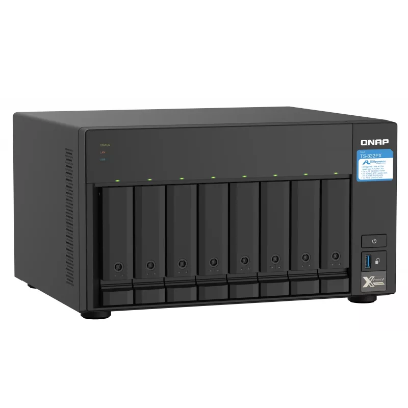 QNAP TS-832PX NAS Torre Annapurna Labs AL324 4 GB DDR4 0 TB QNAP Turbo System aluminio, negro