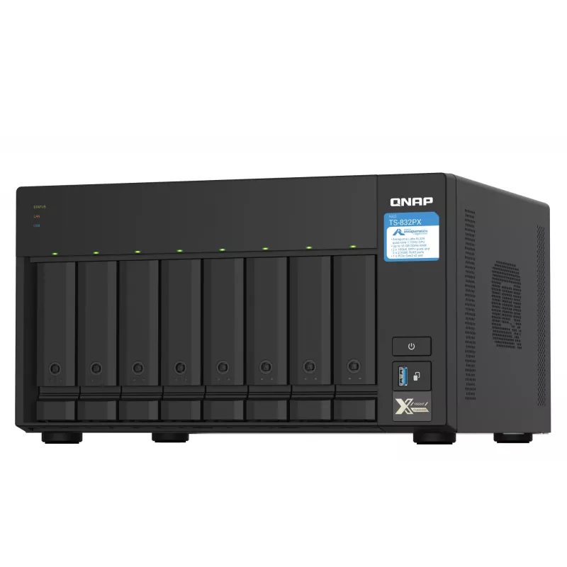 QNAP TS-832PX NAS Torre Annapurna Labs AL324 4 GB DDR4 0 TB QNAP Turbo System aluminio, negro