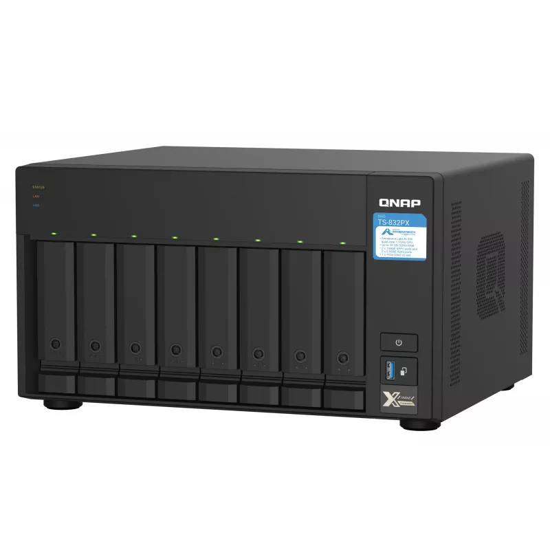 QNAP TS-832PX NAS Torre Annapurna Labs AL324 4 GB DDR4 0 TB QNAP Turbo System aluminio, negro