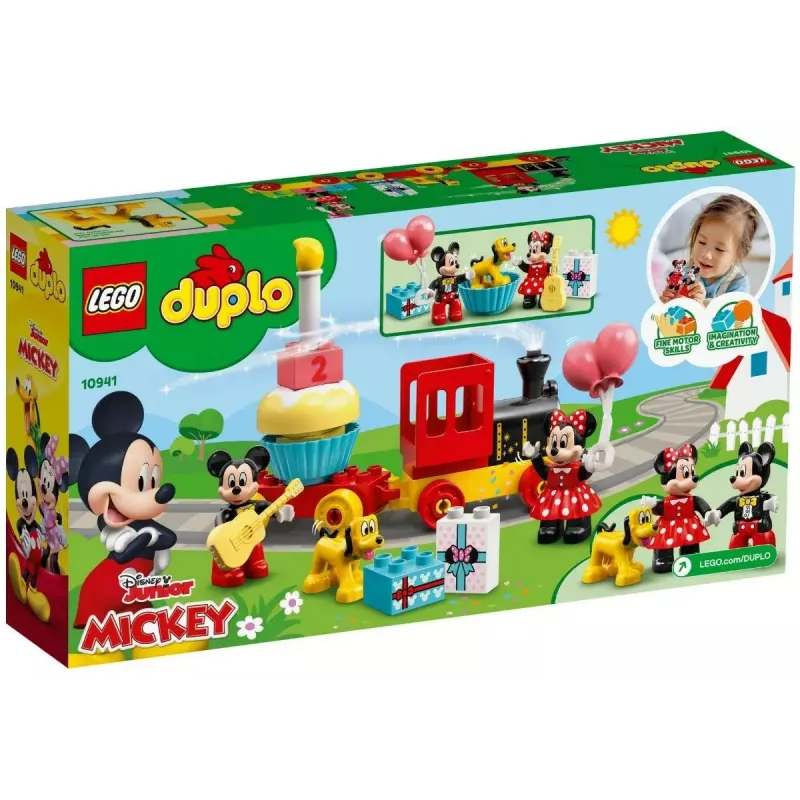LEGO DUPLO Set 10941 Cumpleaños de Mickey y Minnie – figuras DUPLO, 22 piezas, para niños a partir de 2 años