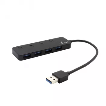 Hub USB i-tec USB 3.0 Metal HUB 4 Puertos con interruptores individuales de encendido/apagado