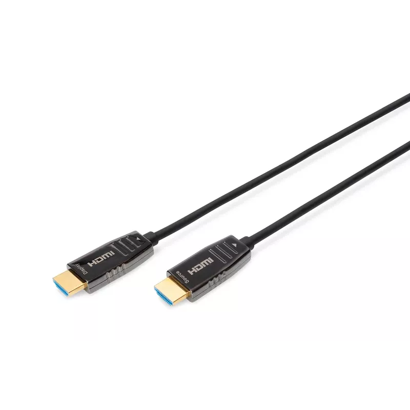 DIGITUS Cable de conexión híbrido de fibra HDMI AOC, Type-A macho/macho, 10 m, UHD 8K@60Hz, CE, negro