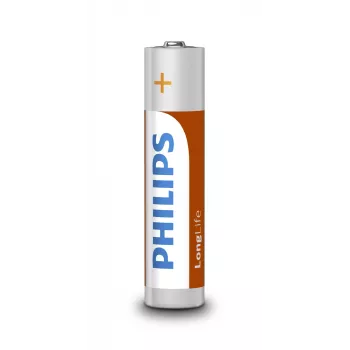 Pila desechable Philips LongLife R03L4B/10 — zinc-carbono 1,5 V, AAA, pack de 4