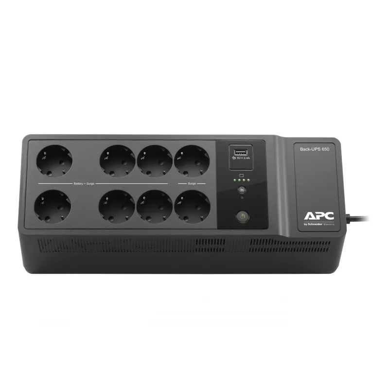 APC Back-UPS 650VA 230V 1 puerto de carga USB - SAI (Offline) fuente de alimentación ininterrumpida (SAI) Standby (Offline) 0,65 kVA 400 W 8 tomas de CA
