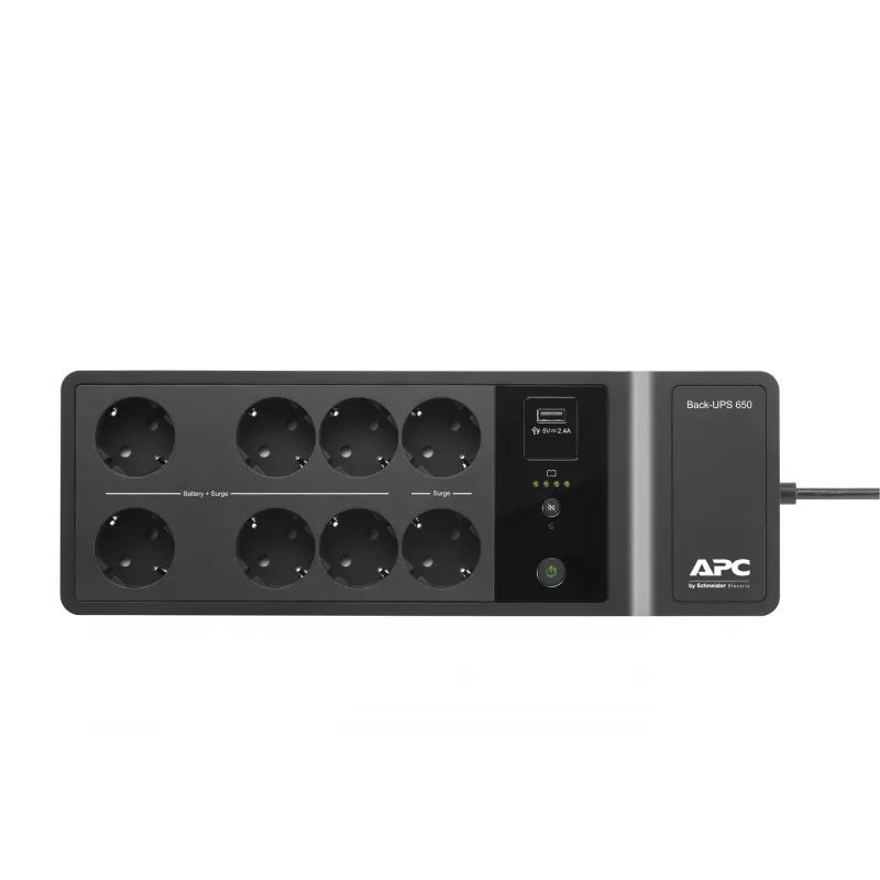 APC Back-UPS 650VA 230V 1 puerto de carga USB - SAI (Offline) fuente de alimentación ininterrumpida (SAI) Standby (Offline) 0,65 kVA 400 W 8 tomas de CA