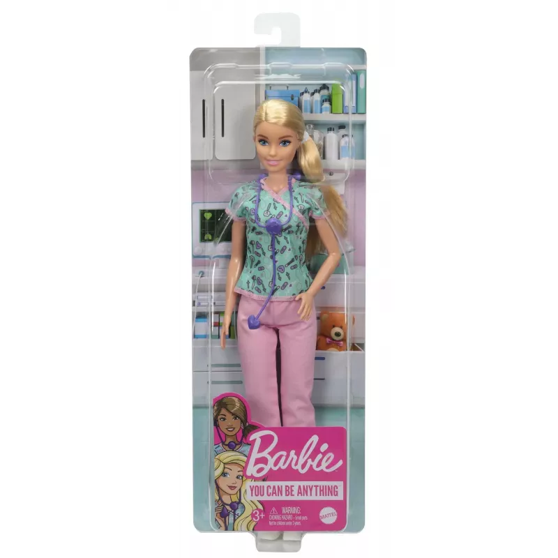 Muñeca Barbie enfermera con bata, ropa y accesorios, muñeca de moda, femenino, 3 año(s), niñas, 304,8 mm, 120 g