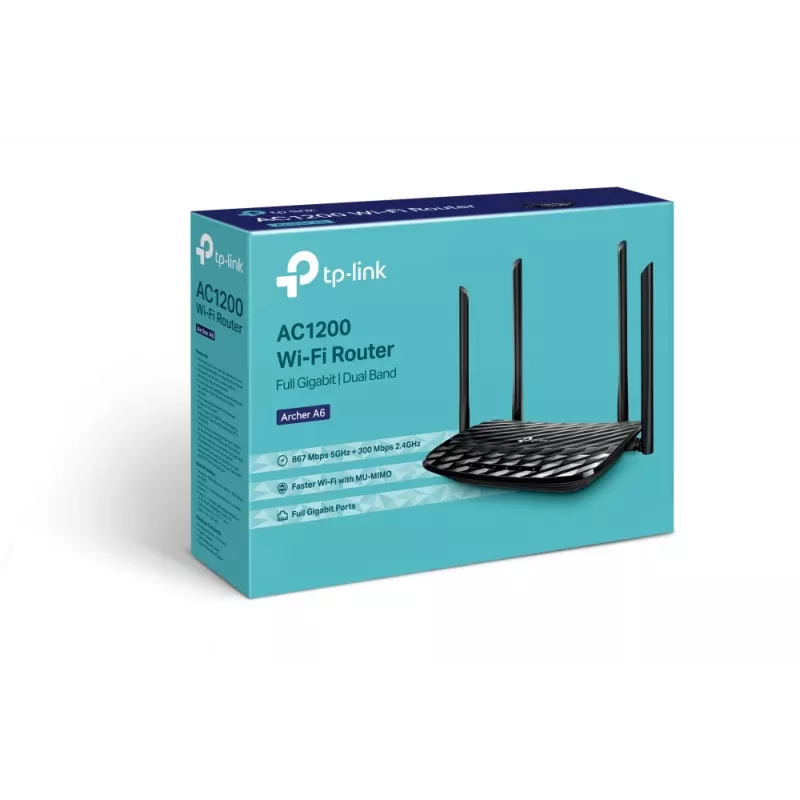 Router inalámbrico TP-Link AC1200 Gigabit Ethernet banda dual (2,4 GHz / 5 GHz) negro