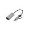 Adaptador i-tec Metal USB-C/USB-A 2.5Gbps Ethernet, cableado, USB Type-A/USB Type-C, Ethernet, 2500 Mbit/s, gris
