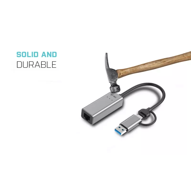 Adaptador i-tec Metal USB-C/USB-A 2.5Gbps Ethernet, cableado, USB Type-A/USB Type-C, Ethernet, 2500 Mbit/s, gris