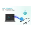 Adaptador i-tec Metal USB-C/USB-A 2.5Gbps Ethernet, cableado, USB Type-A/USB Type-C, Ethernet, 2500 Mbit/s, gris