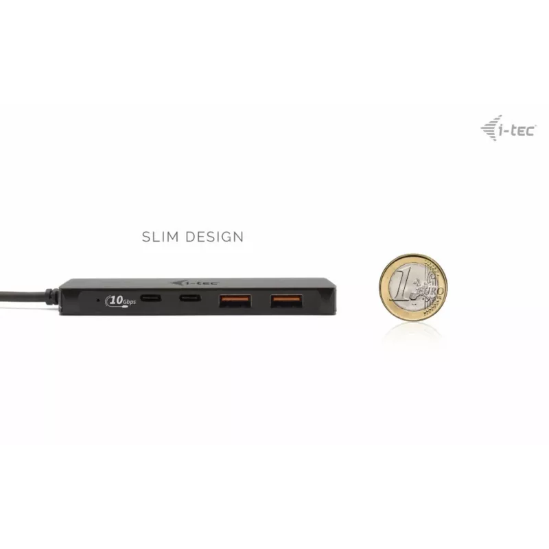 HUB i-tec Metal USB-A/USB-C 2x USB 3.0 + 2x USB-C (10 Gbps)
