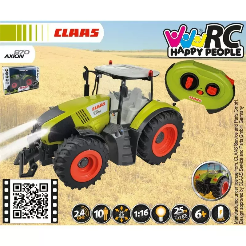 Happy People Claas Axion 870 RC tractor 34424, escala 1:16, verde