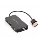 Hub USB Gembird UHB-U2P4-04 – 4 puertos USB 2.0, Plug-and-Play, negro, 480 Mbit/s