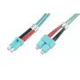 Cable de parcheo de fibra óptica DIGITUS, LC a SC multimodo 50/125 µ, dúplex longitud 2 m clase OM3