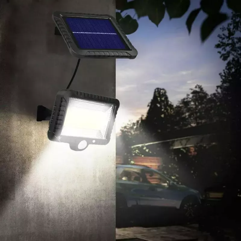 Foco LED solar exterior MACLEAN MCE438, 5 W, 400 lm, IP44, Li-Ion 5,2 V, montaje en pared, luz blanca, negro