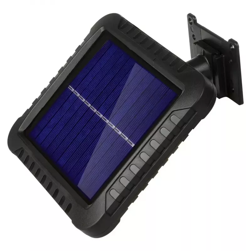 Foco LED solar exterior MACLEAN MCE438, 5 W, 400 lm, IP44, Li-Ion 5,2 V, montaje en pared, luz blanca, negro