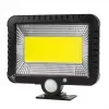 Foco LED solar exterior MACLEAN MCE438, 5 W, 400 lm, IP44, Li-Ion 5,2 V, montaje en pared, luz blanca, negro