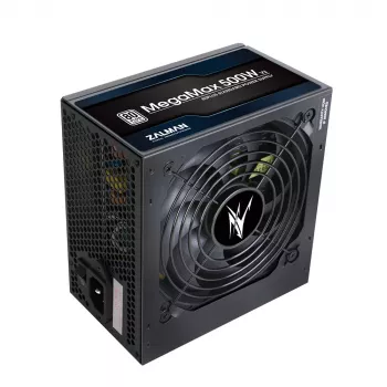 Fuente de alimentación Zalman ZM500-TXII V2 MegaMax 80PLUS 230V EU STANDARD certificada de alto rendimiento PCI-E 500 W 20+4 pines ATX negra