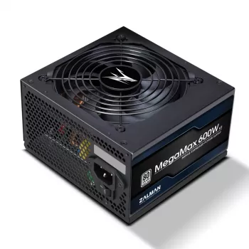 Fuente de alimentación Zalman ZM600-TXII V2 MegaMax 80PLUS 230V EU STANDARD certificada de alta eficiencia PCI-E 600 W 20+4 pines ATX ATX negra