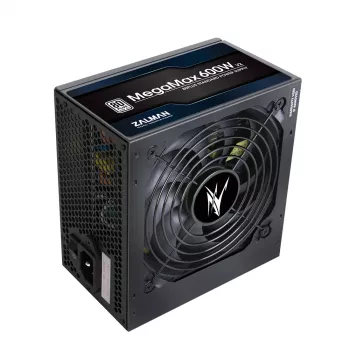 Fuente de alimentación Zalman ZM600-TXII V2 MegaMax 80PLUS 230V EU STANDARD certificada de alta eficiencia PCI-E 600 W 20+4 pines ATX ATX negra