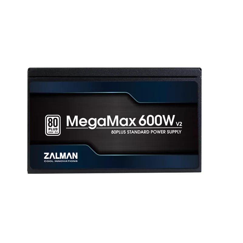 Zalman ZM600-TXII V2 MegaMax fuente de alimentación para PC 600 W, 80 PLUS Standard EU, PFC activo, ATX de 20+4 pines, ventilador de 120 mm
