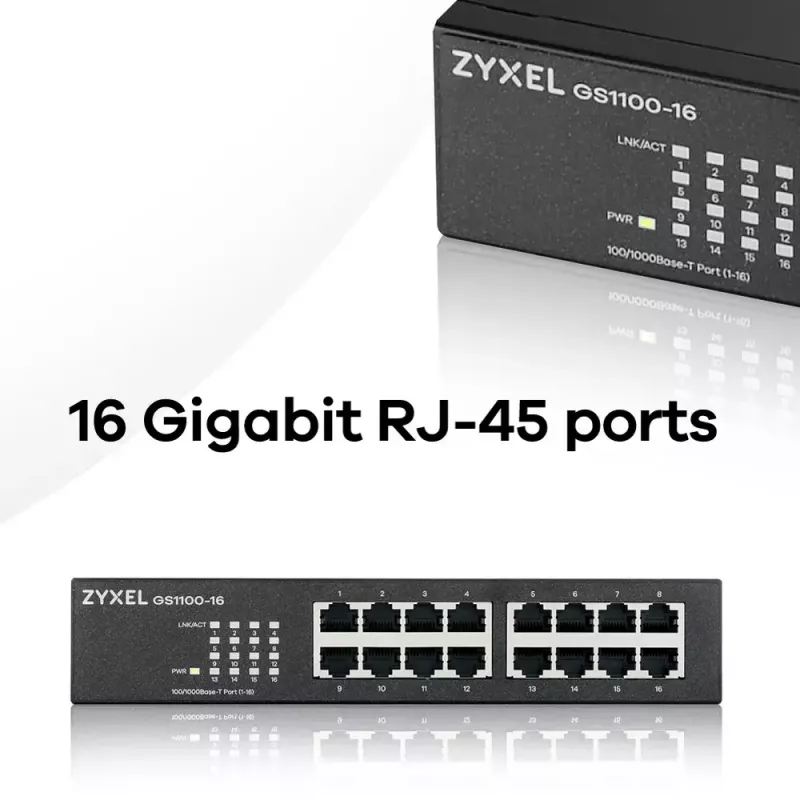 Zyxel GS1100-16 Gigabit Ethernet no gestionado (10/100/1000)