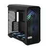 Caja torre para PC Fractal Design Torrent Tower negra – compatible con ATX/EATX/ITX, 2 ventiladores frontales de 180 mm, 2 bahías de 3,5 inch, 4 bahías de 2,5 inch, cristal templado