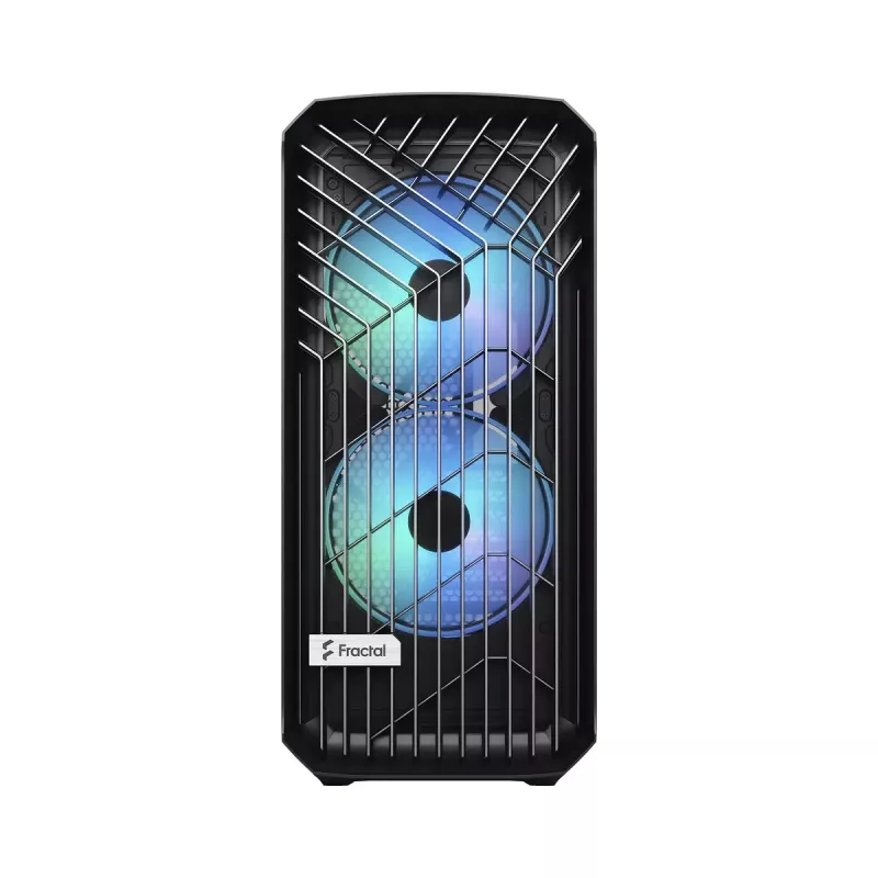 Caja torre para PC Fractal Design Torrent Tower negra – compatible con ATX/EATX/ITX, 2 ventiladores frontales de 180 mm, 2 bahías de 3,5 inch, 4 bahías de 2,5 inch, cristal templado