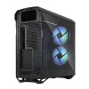 Caja torre para PC Fractal Design Torrent Tower negra – compatible con ATX/EATX/ITX, 2 ventiladores frontales de 180 mm, 2 bahías de 3,5 inch, 4 bahías de 2,5 inch, cristal templado