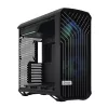 Caja torre para PC Fractal Design Torrent Tower negra – compatible con ATX/EATX/ITX, 2 ventiladores frontales de 180 mm, 2 bahías de 3,5 inch, 4 bahías de 2,5 inch, cristal templado