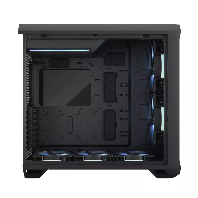 Caja torre para PC Fractal Design Torrent Tower negra – compatible con ATX/EATX/ITX, 2 ventiladores frontales de 180 mm, 2 bahías de 3,5 inch, 4 bahías de 2,5 inch, cristal templado