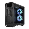 Caja torre para PC Fractal Design Torrent Tower negra – compatible con ATX/EATX/ITX, 2 ventiladores frontales de 180 mm, 2 bahías de 3,5 inch, 4 bahías de 2,5 inch, cristal templado