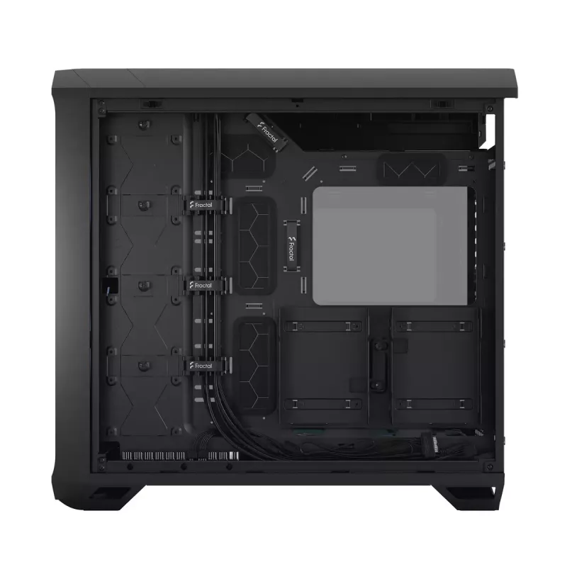 Caja torre para PC Fractal Design Torrent Tower negra – compatible con ATX/EATX/ITX, 2 ventiladores frontales de 180 mm, 2 bahías de 3,5 inch, 4 bahías de 2,5 inch, cristal templado