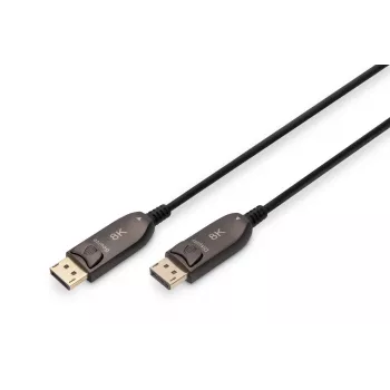 Cable de fibra óptica híbrida DisplayPort AOC DIGITUS M/M UHD 8K@60Hz, CE, negro 15m