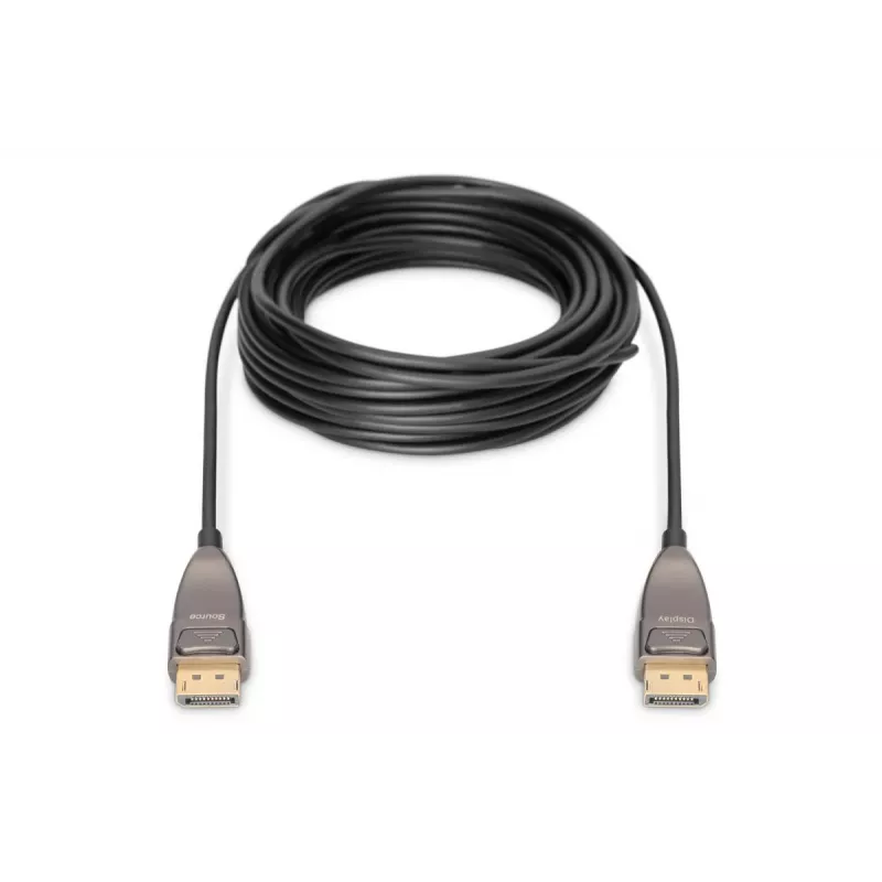 Cable de fibra óptica híbrida DisplayPort AOC DIGITUS M/M UHD 8K@60Hz, CE, negro 15m