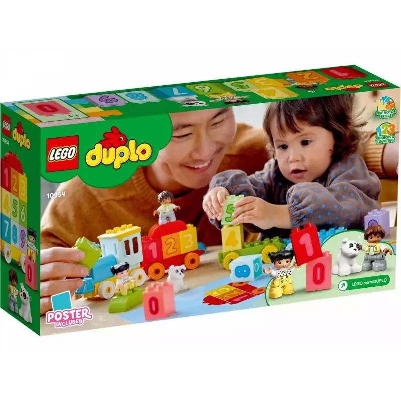 LEGO DUPLO Tren de los números 10954 – tren didáctico con vagones numerados para contar y clasificar