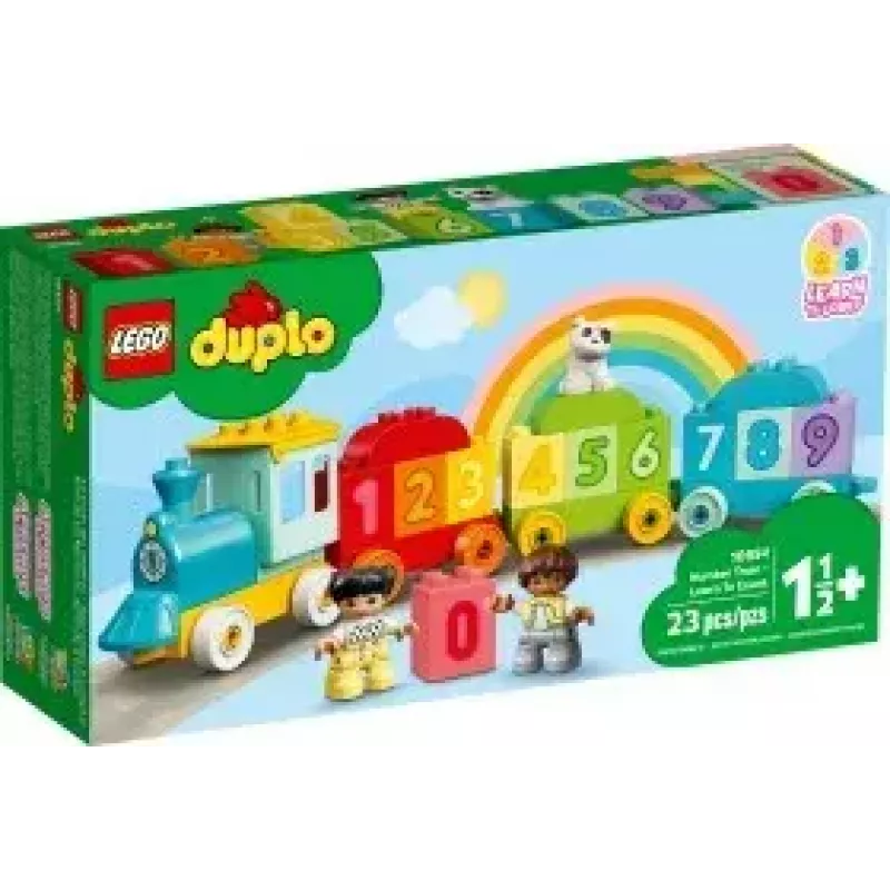 LEGO DUPLO Tren de los números 10954 – tren didáctico con vagones numerados para contar y clasificar