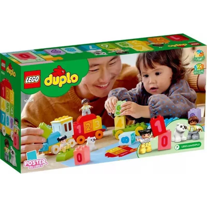 LEGO DUPLO Tren de los números 10954 – tren didáctico con vagones numerados para contar y clasificar